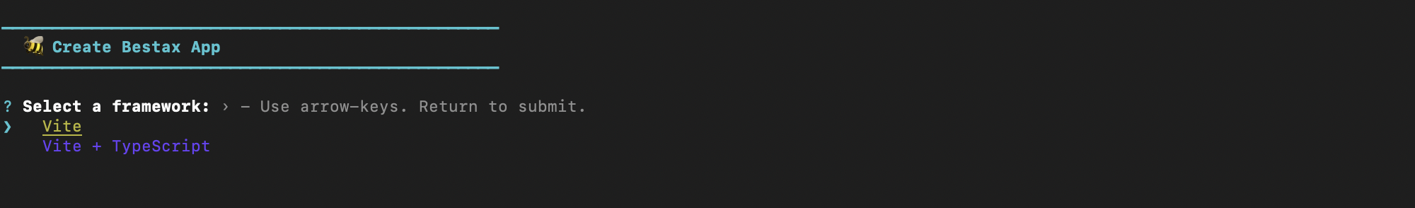 Select your framework